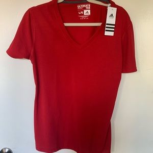 V-neck classic red t-shirt adidas woman’s large
